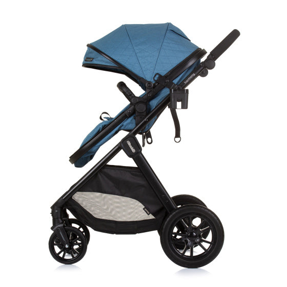 Chipolino Harmony Foldable 3-in-1 pram with diaper bag Jeans blue black