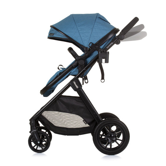 Chipolino Harmony Foldable 3-in-1 pram with diaper bag Jeans blue black
