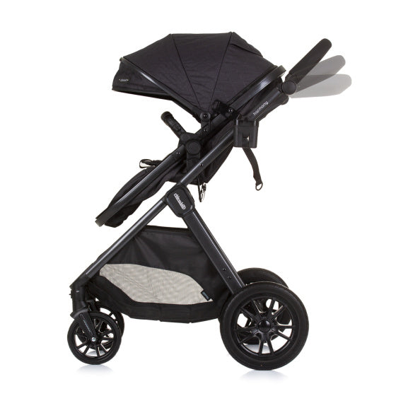 Chipolino Harmony Foldable 3-in-1 pram with diaper bag Granite anthracite