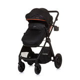Chipolino Harmony Foldable 3-in-1 pram with diaper bag Obsidian Black