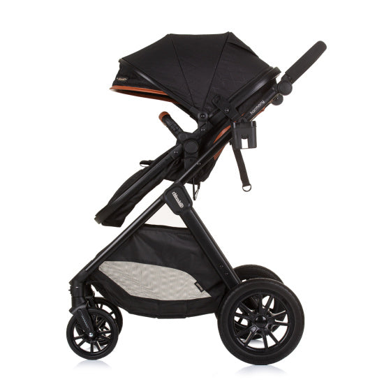 Chipolino Harmony Foldable 3-in-1 pram with diaper bag Obsidian Black