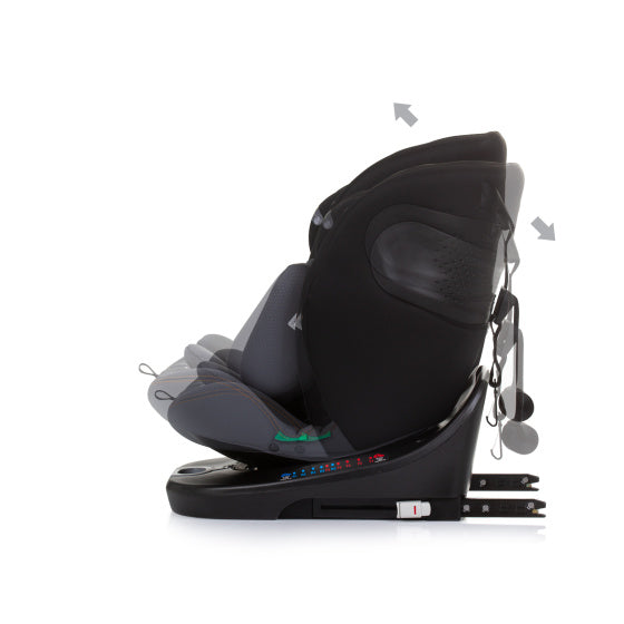 Chipolino-Autositz I-Größe 40-150 cm ISOfix 360 ° Obsidian schwarz grau