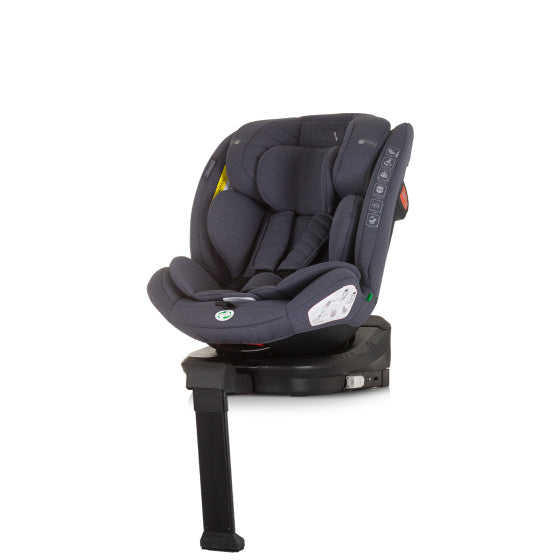 Chipolino Tourino Car Seat I-size 40-150 cm Isofix 360 ° granitt mørk grå
