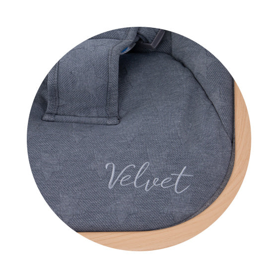 Chipolino Velvet Faltbarer Schaukelstuhl mit mobiler Graphitholz grau Beige