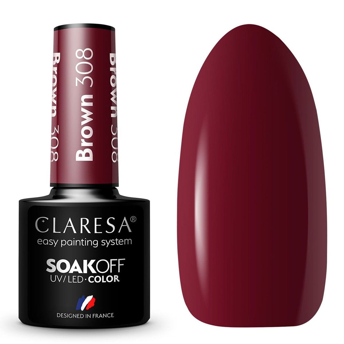 Claresa esmalte gel uv led 5ml marrón 308 full berries