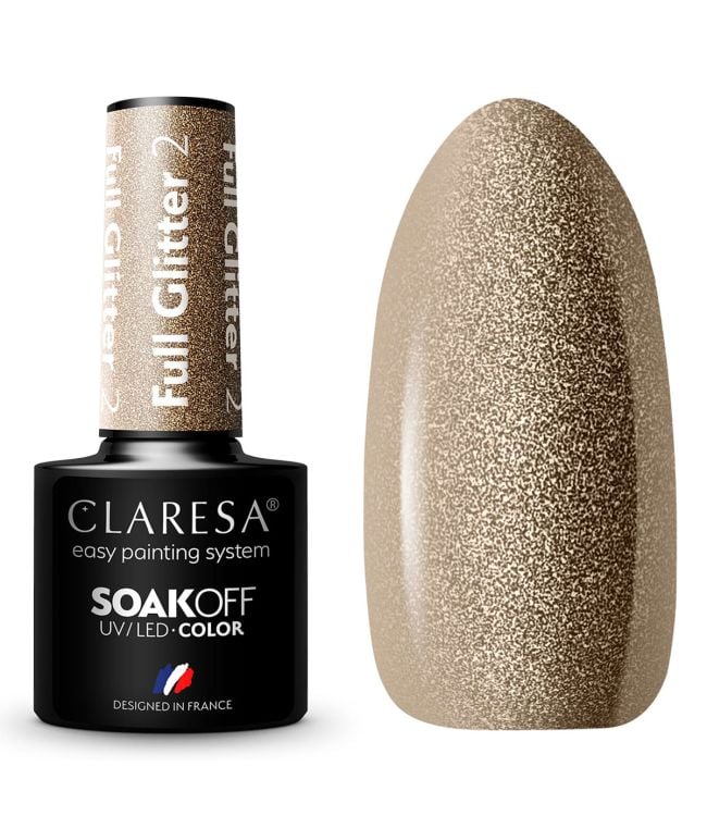 Claresa UV Led Gellak 5 ml full glitter 2 brons