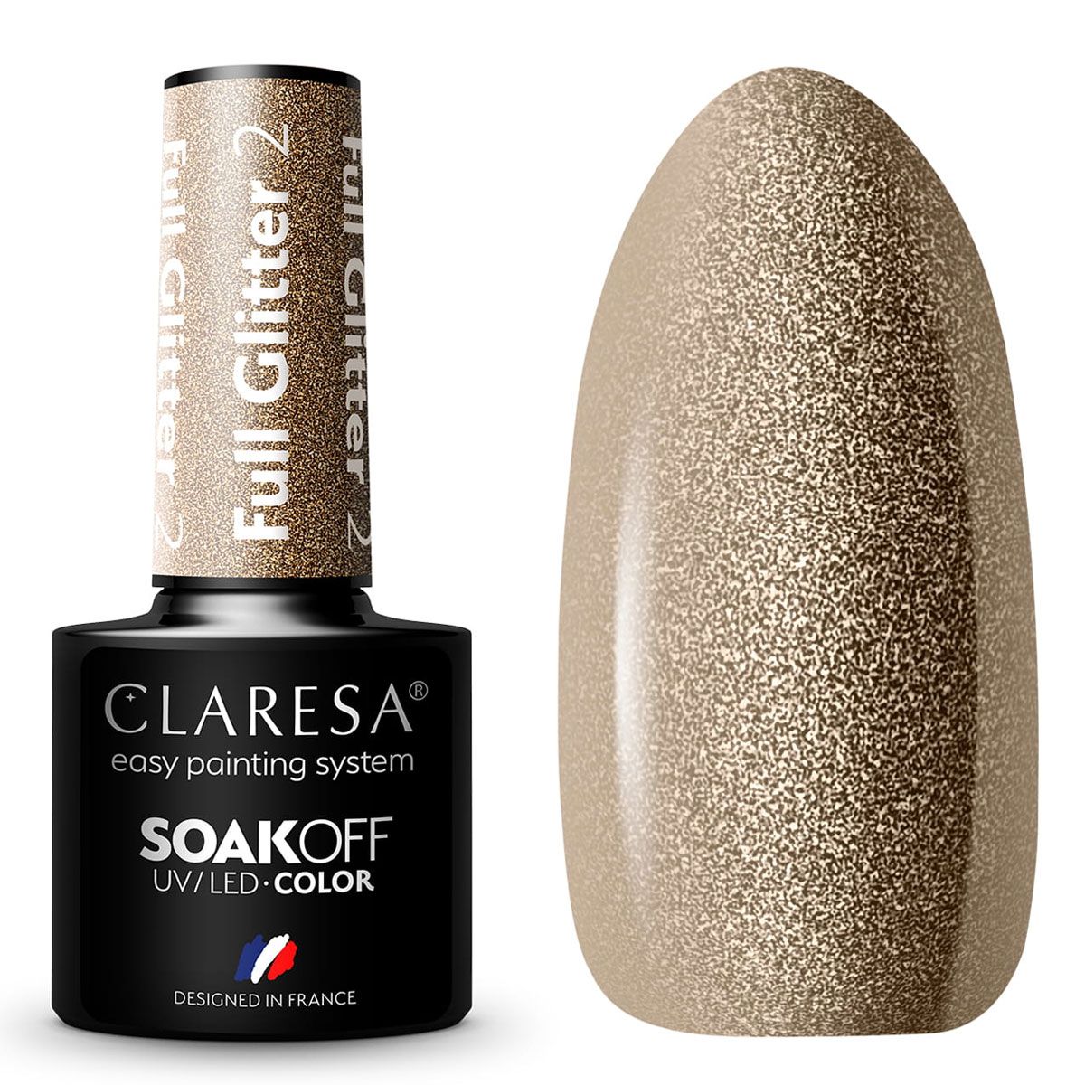 Claresa uv led gellak 5ml full glitter 2 bronze