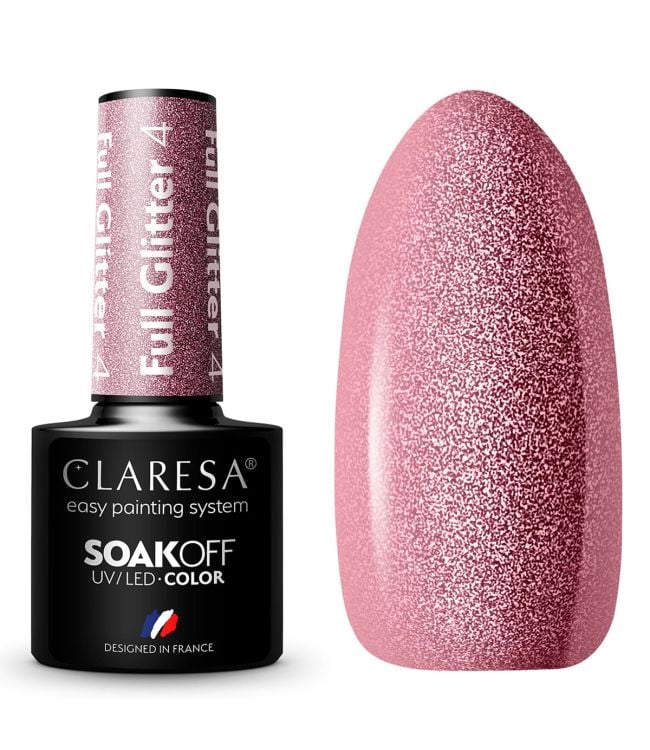 Claresa UV LED Gelak 5ml Glitter Full Glitter 4 Cool Pink