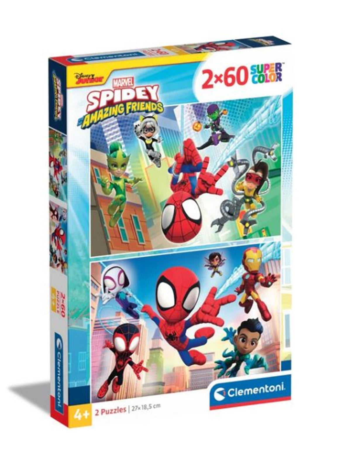 Clementoni puzzle puzzle Super Color Spidey e i suoi fantastici amici 2x60st.