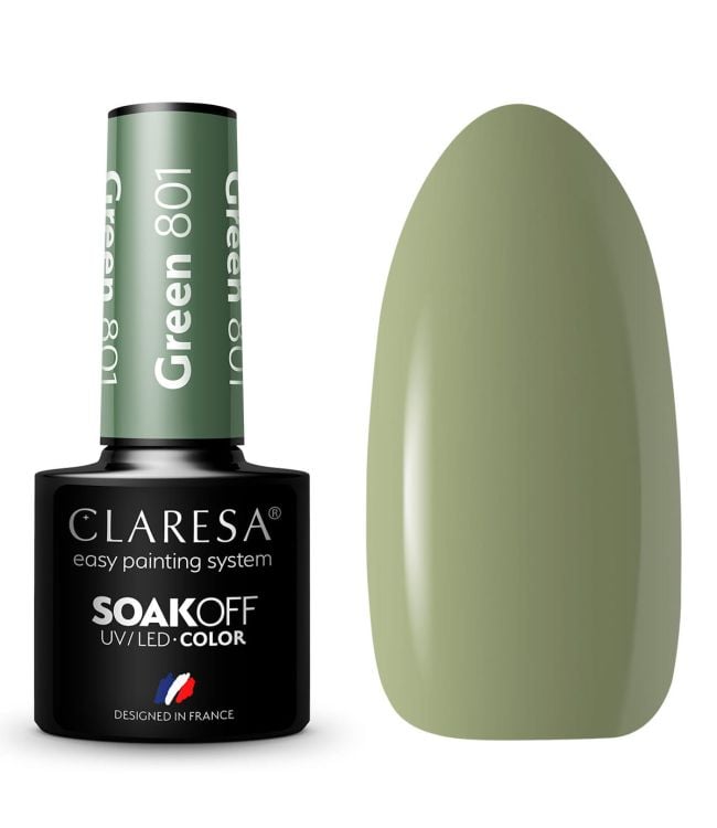 Claresa UV førte Gellak 5ml grøn 801 stille skov