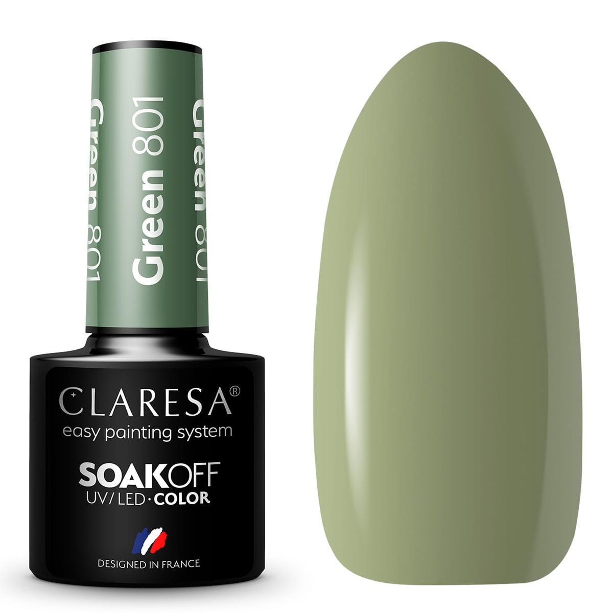 Claresa Vernis gel UV LED 5 ml Vert 801 Forêt tranquille