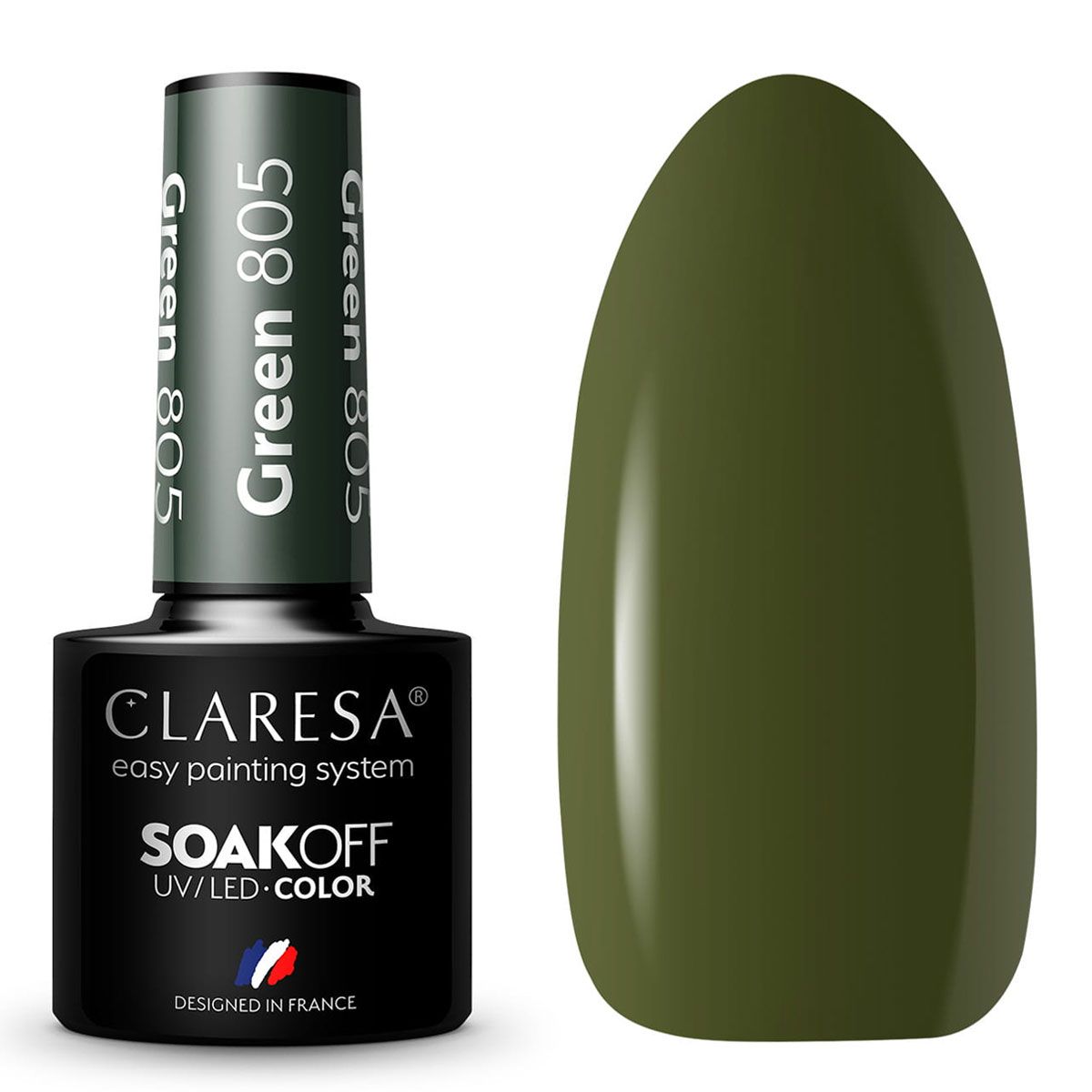 Claresa Vernis Gel UV LED 5 ml Vert 805 Emmène-moi à la rivière
