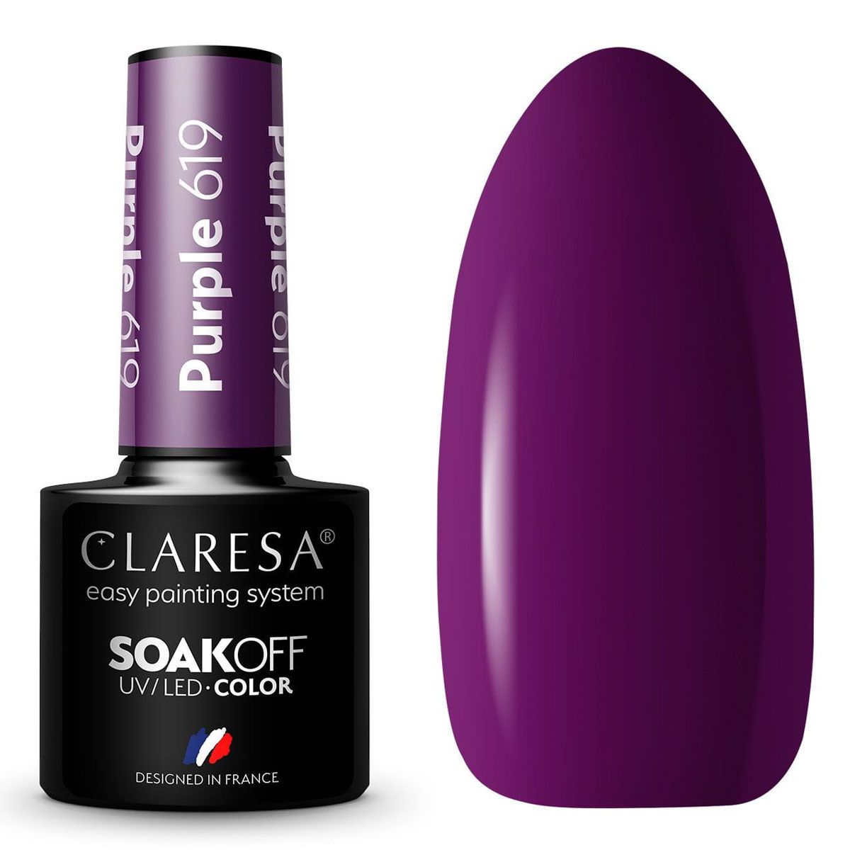Claresa uv led gel polish 5ml purple 619 full berries