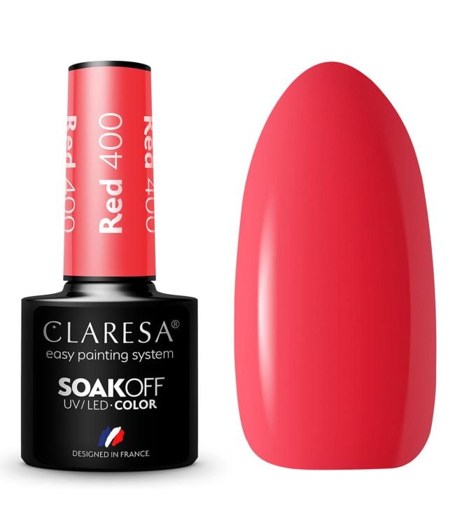 Claresa UV førte Gellak 5 ml rød 400 regnbueeksplosion