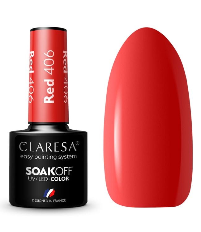 Claresa UV LED Gelak 5ml Rojo 406 Explosión de arco iris