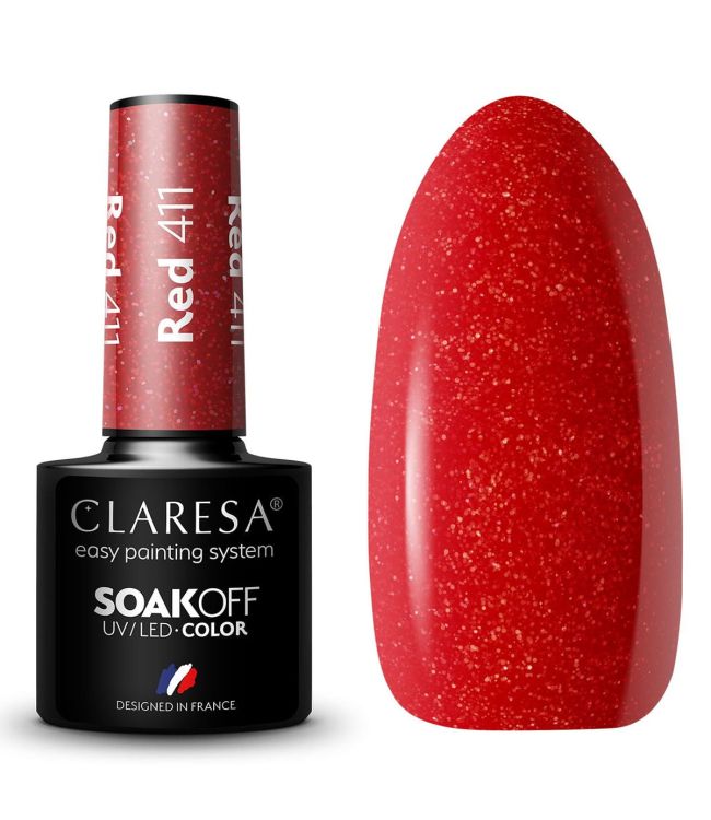 Claresa UV LED Gelak 5ml Red 411 Jardín soleado