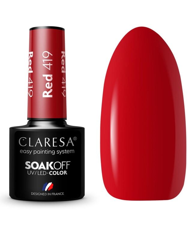 Claresa UV Led Gellak 5 ml Röd 419 varma känslor