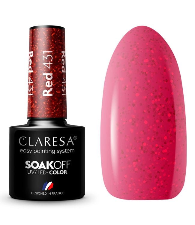 Claresa UV Led Gellak 5 ml Röd 431 varma känslor