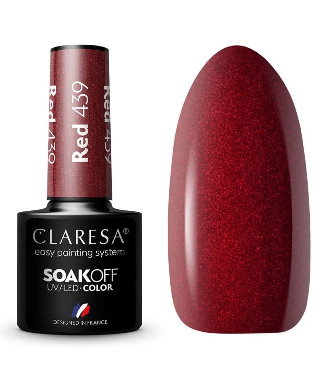 Claresa UV Led Gellak 5 ml Röd 439 varma känslor
