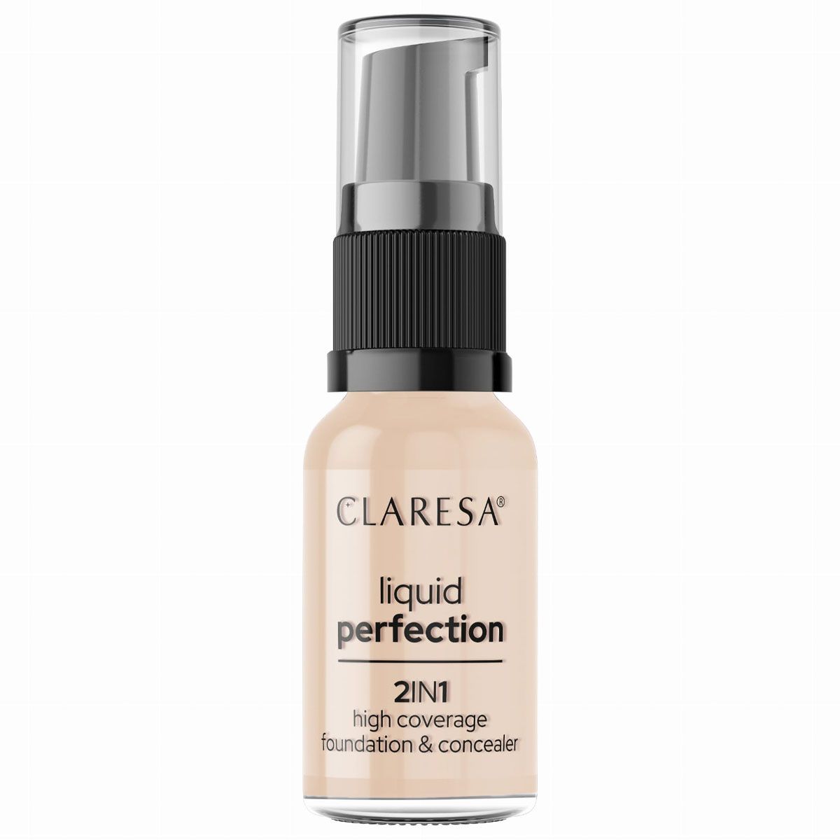 Claresa liquid perfection 2-i-1 concealer og foundation 102 varm medium 18gr.