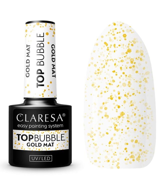 Claresa Top Coat Bubble Gold Mat No Wipe 5ml