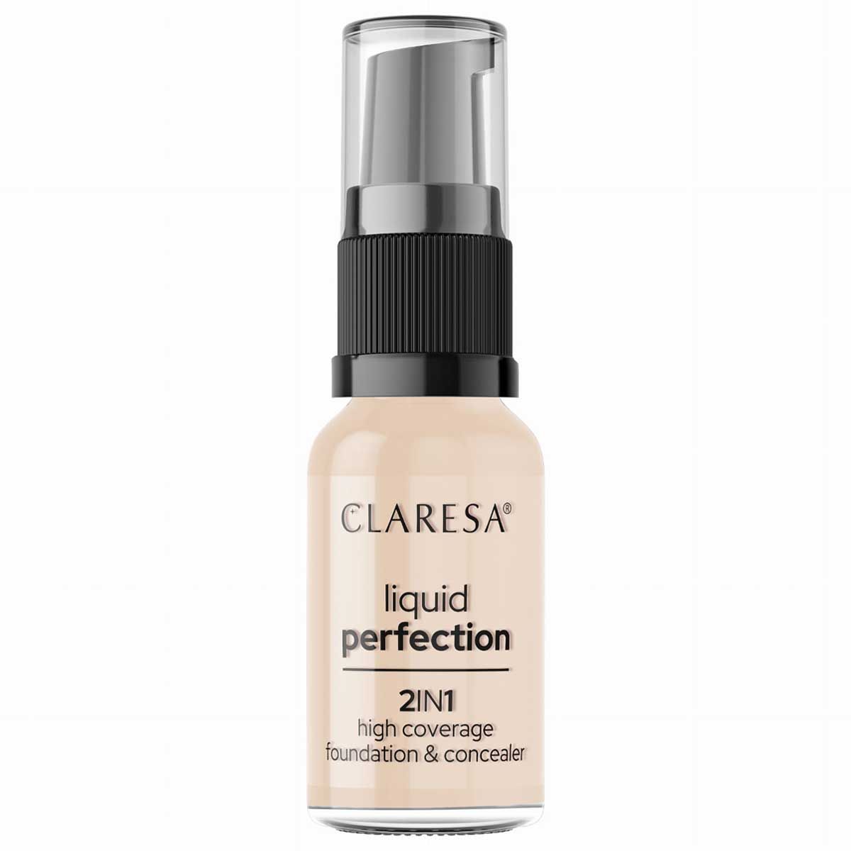 Claresa liquid perfection 2-in-1 concealer and foundation 101.5 vanilla 18gr.