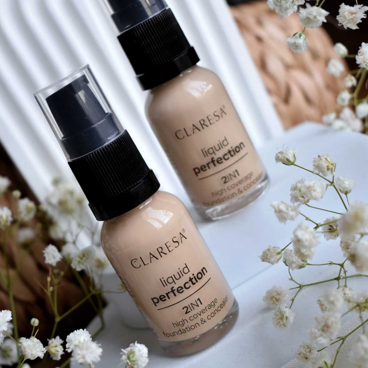 Claresa liquid perfection 2-in-1 concealer and foundation 101.5 vanilla 18gr.
