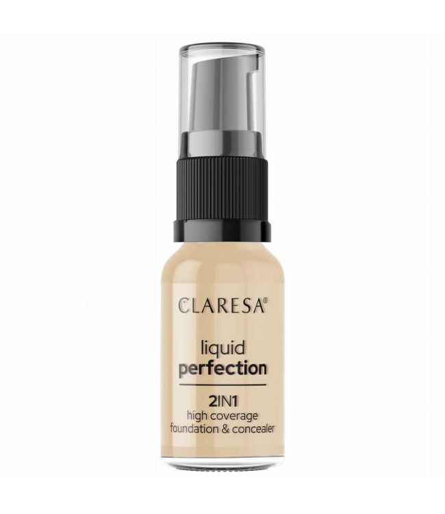 Claresa Liquid Perfection 2-in-1 Concealer og Foundation 103.5 Light Nude 18gr.