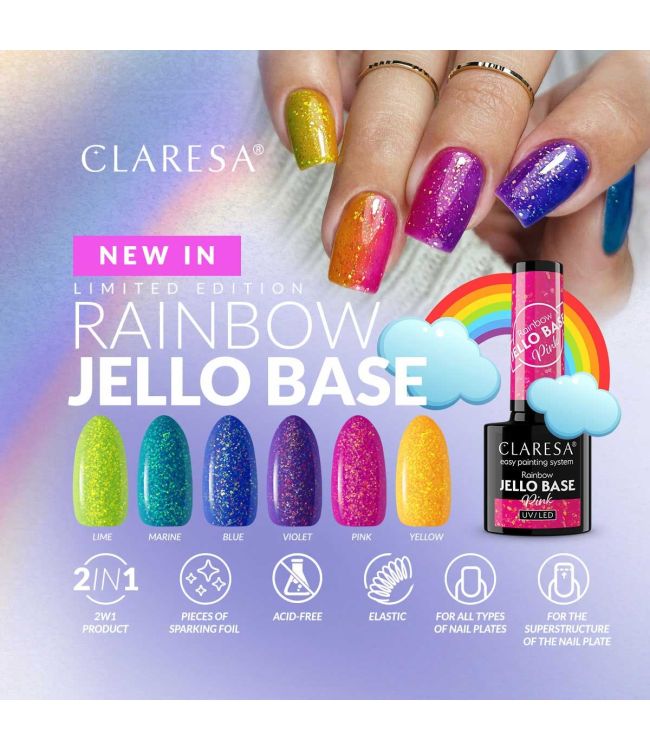 Claresa Rainbow Jello Base Coat Violet 5ml