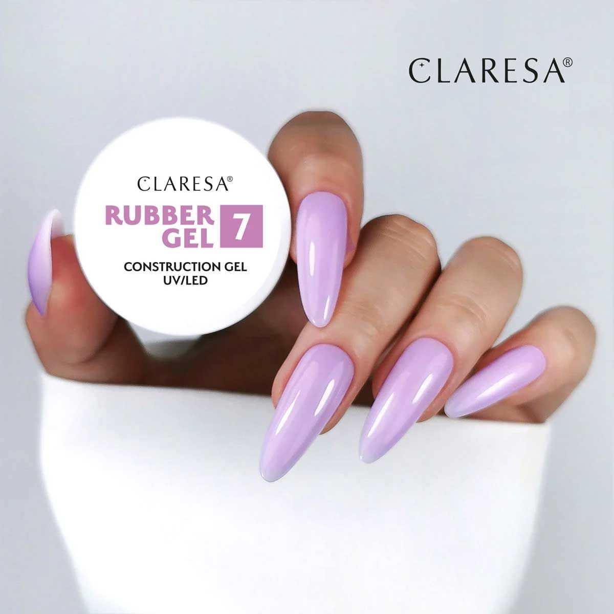Claresa rubber gel 7 soft lilac 90gr.