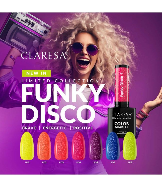Claresa UV Led Gellak 5 ml funky disco 7 lime ljus