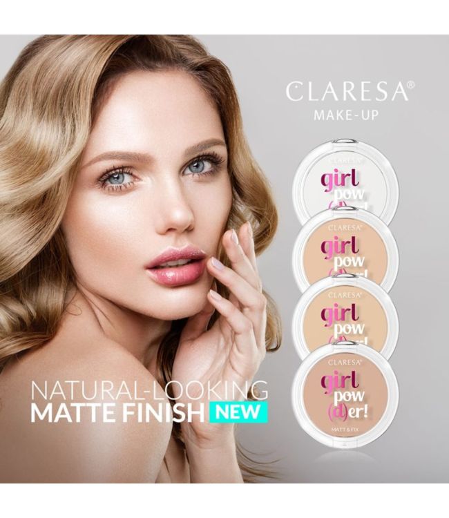 Claresa Girl Pow (D) er! Matt fix pressed Powder 02 Natural Beige 12gr.