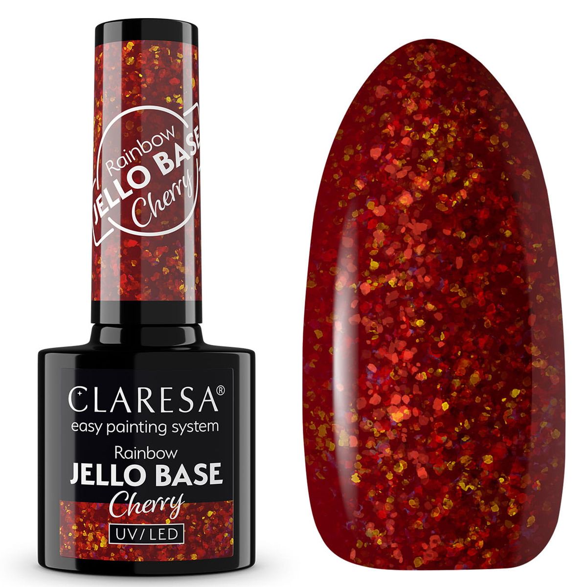 Claresa rainbow jello base coat cherry 5ml