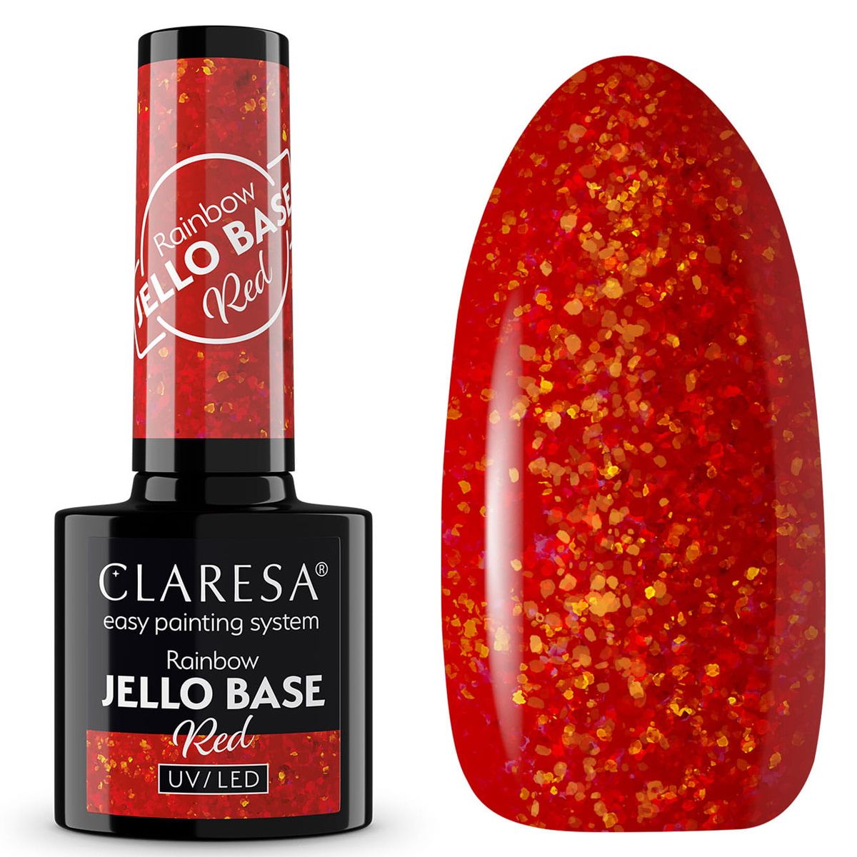 Claresa rainbow jello base coat red 5ml