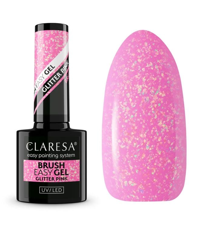 Claresa Brush Easy gelový třpyt růžový 5 ml