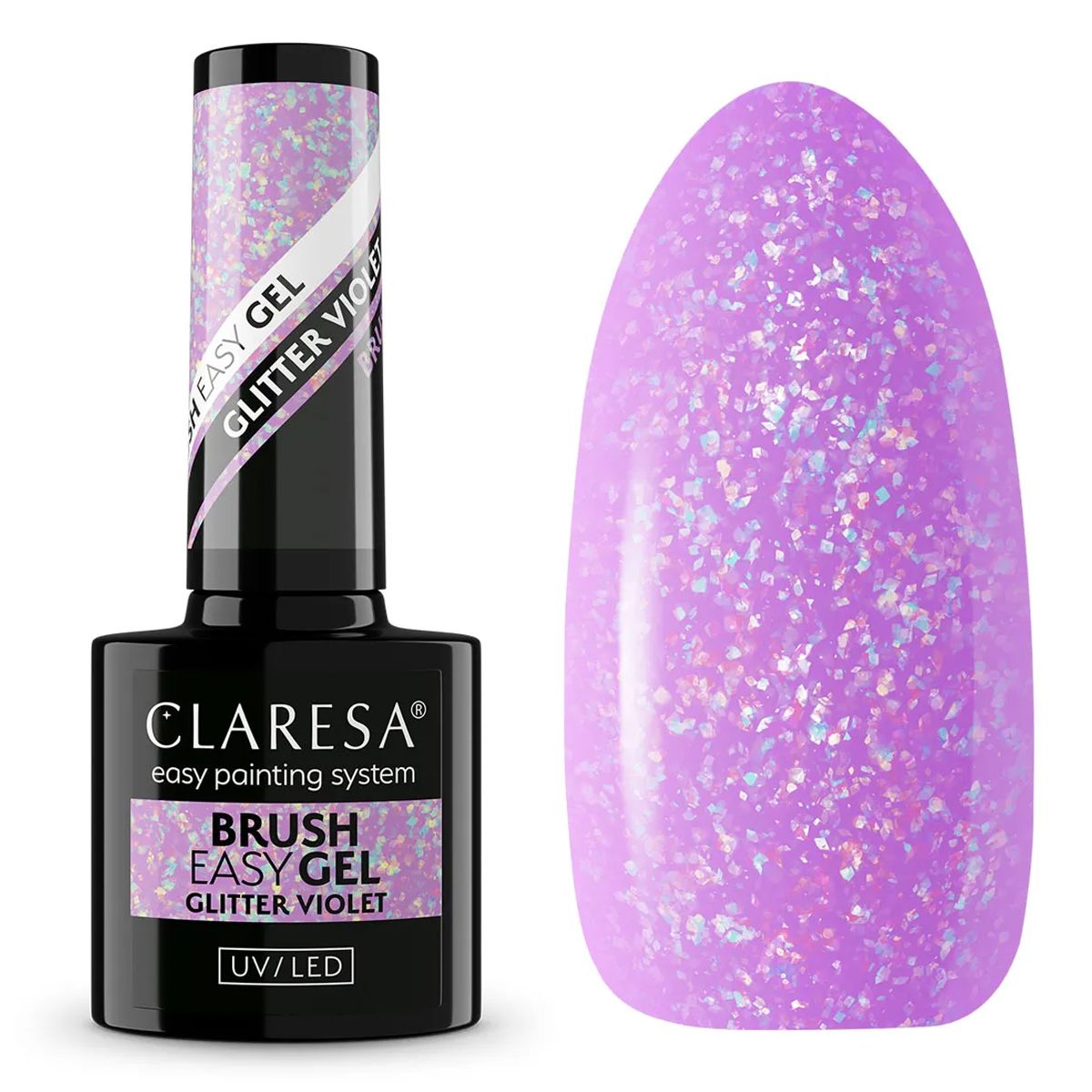 Claresa brush easy gél csillogó ibolya 5 ml