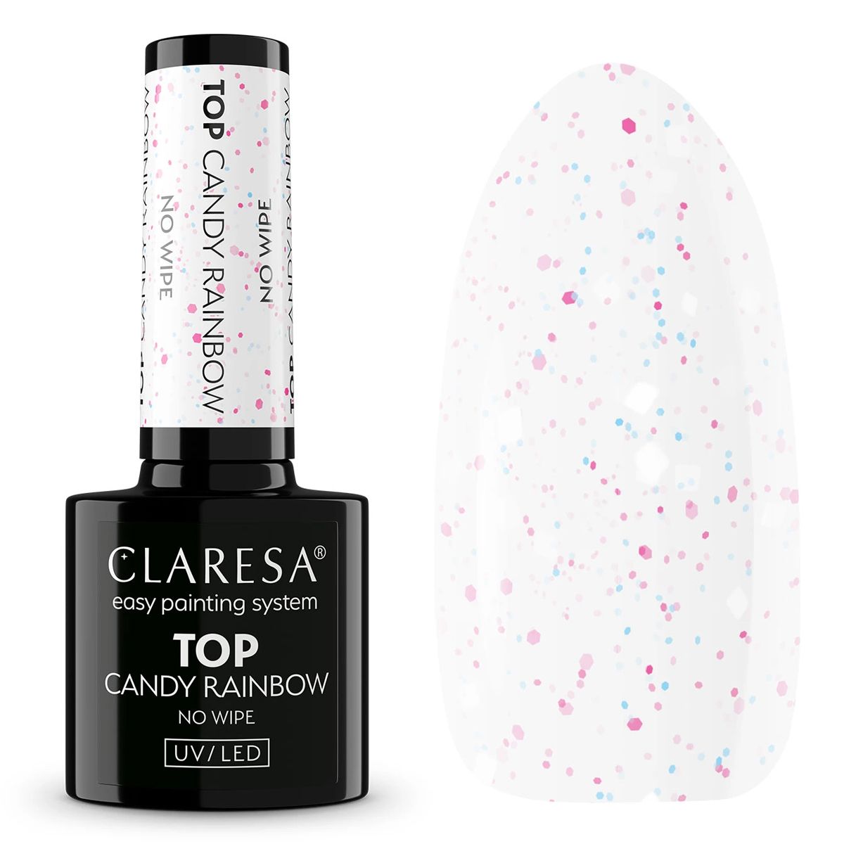 Claresa top coat no wipe candy rainbow 5ml