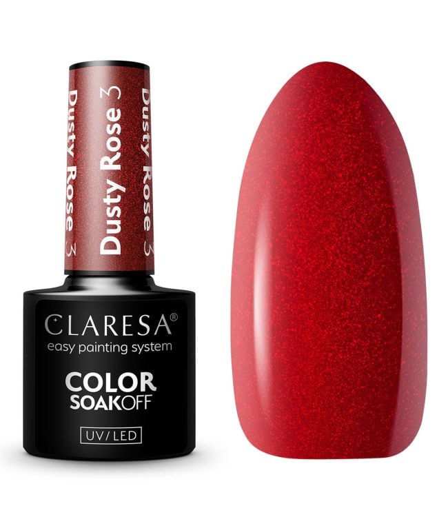 Claresa UV førte gellak 5ml støvet rose 3