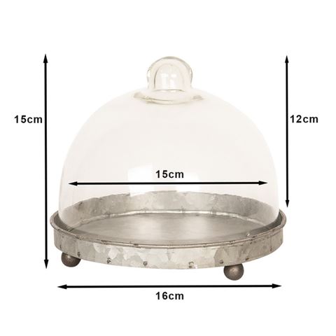 Clayre Eef Stolp 6GL2492 Gray Transparent 16x15 cm
