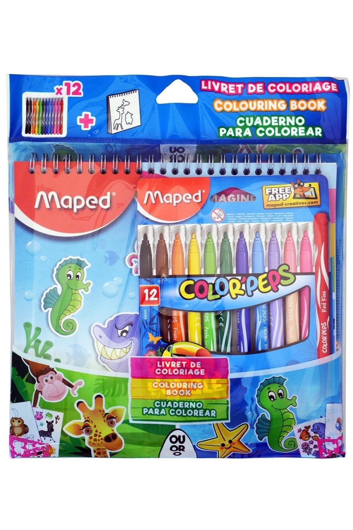 Joustra kolor apos; Peps Jungle filc -tip Pen z książką aktywności
