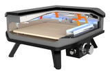 Cozze gas pizza ovn 13 '' med pizza stene 5kw sort grå