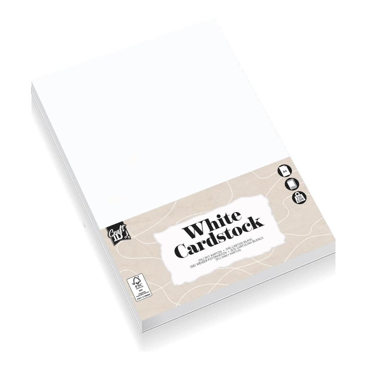 Creative craft group hobby cardboard white a4, 10 sheets