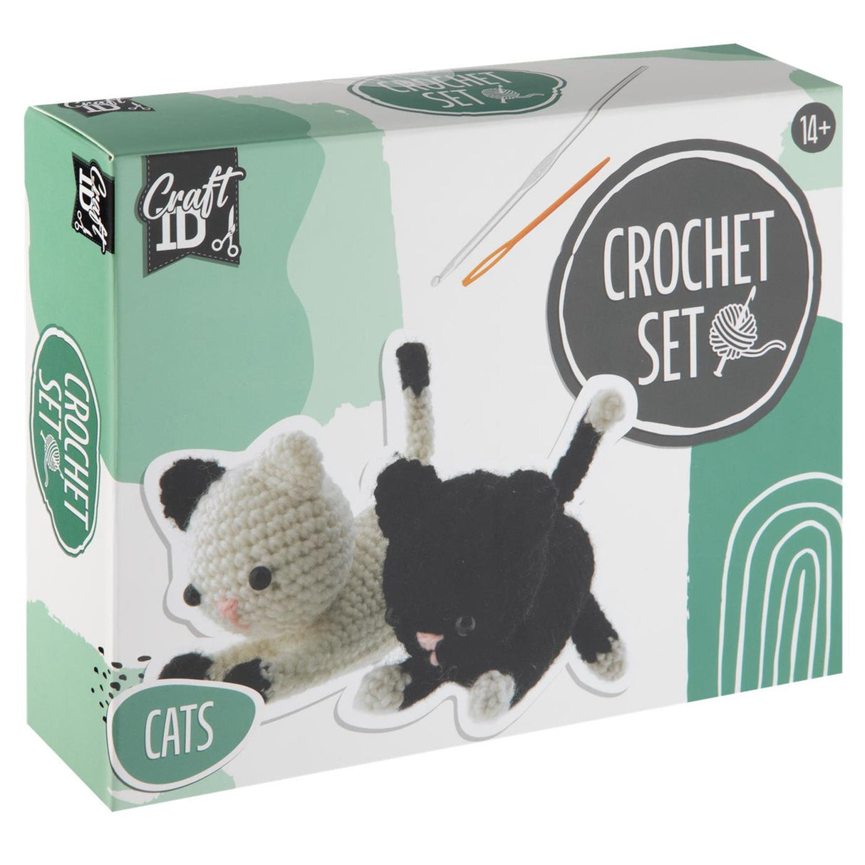 Kit de crochet de grupo de manualidades creativas dos gatitos