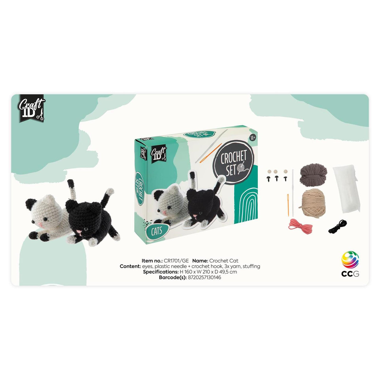 Kit de crochet de grupo de manualidades creativas dos gatitos