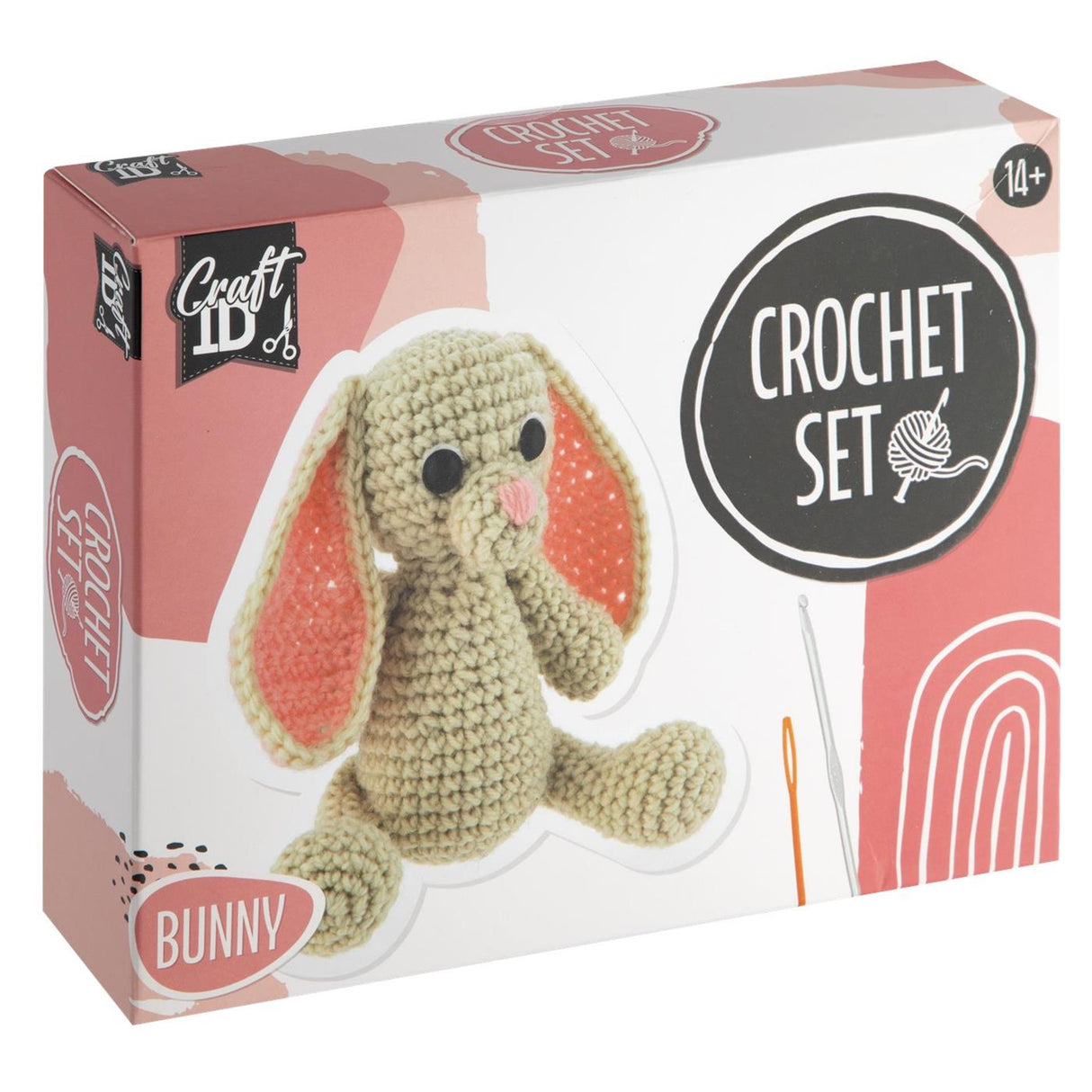 Kit de crochet para grupo de manualidades creativas conejito - incl. aguja e hilo