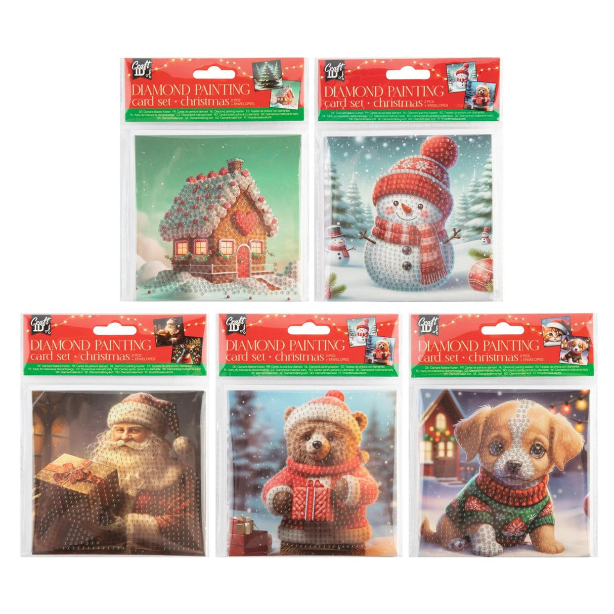Grafix maak je eigen kerstkaarten diamond painting, 2st.