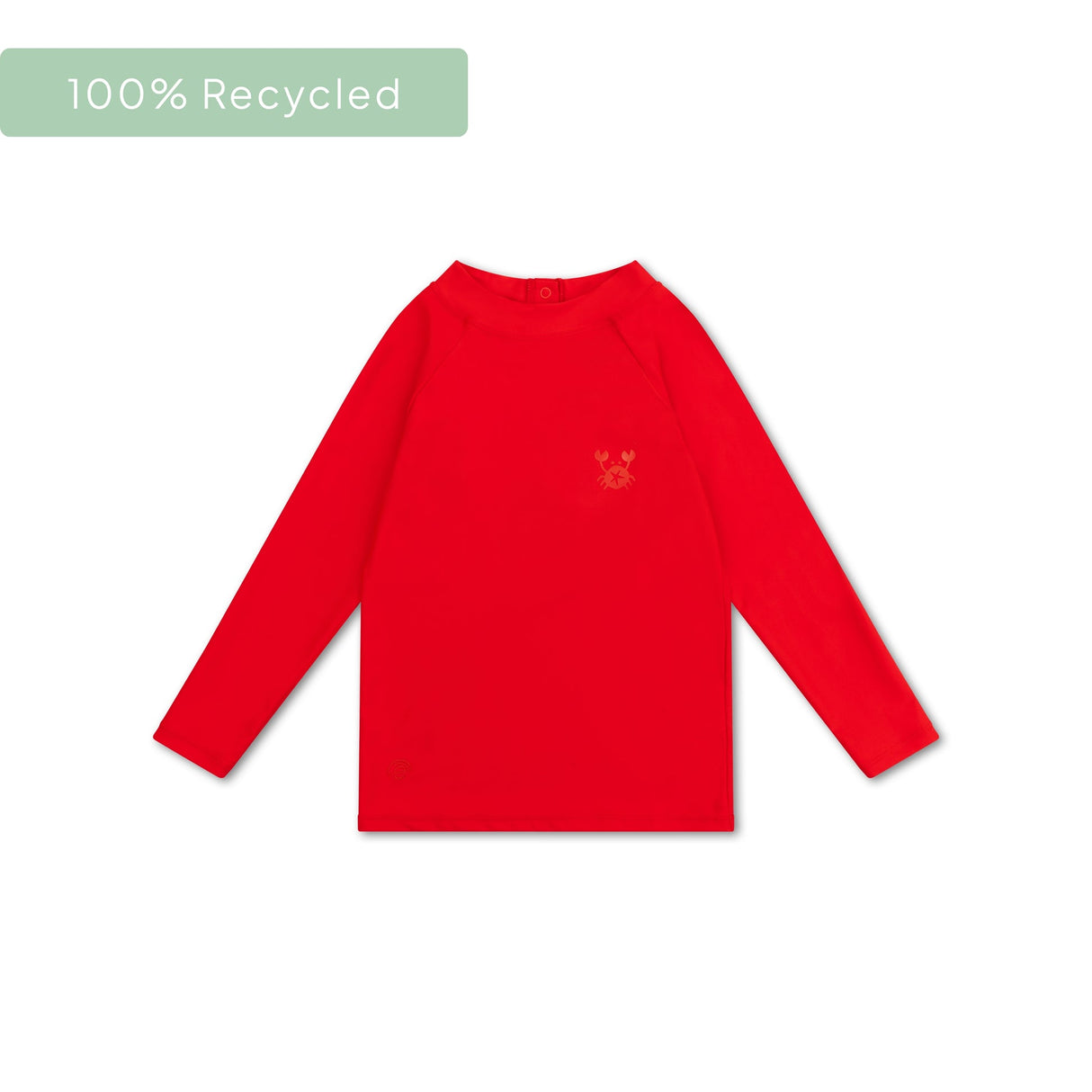 Crabby | beige rood uv zwemshirt met lange mouwen