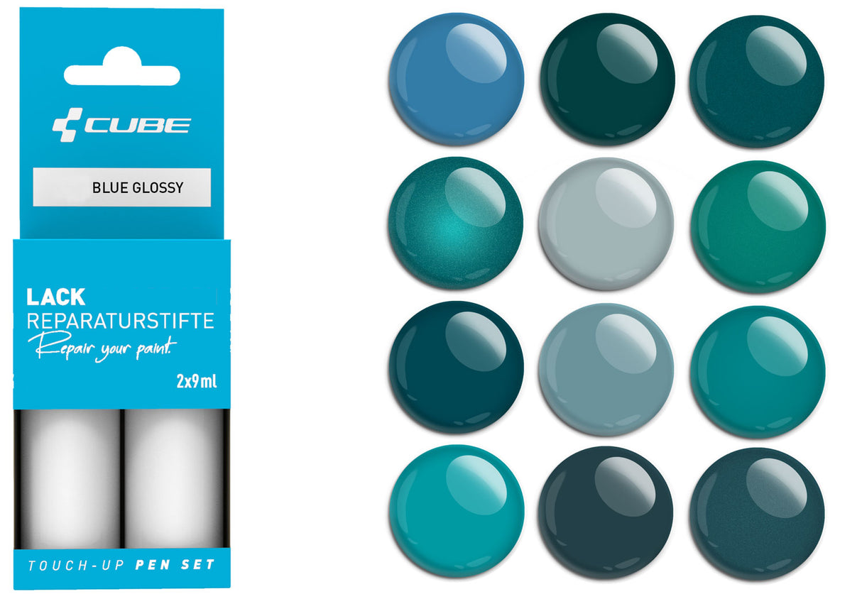 Cube touch-up pen set blue glossy