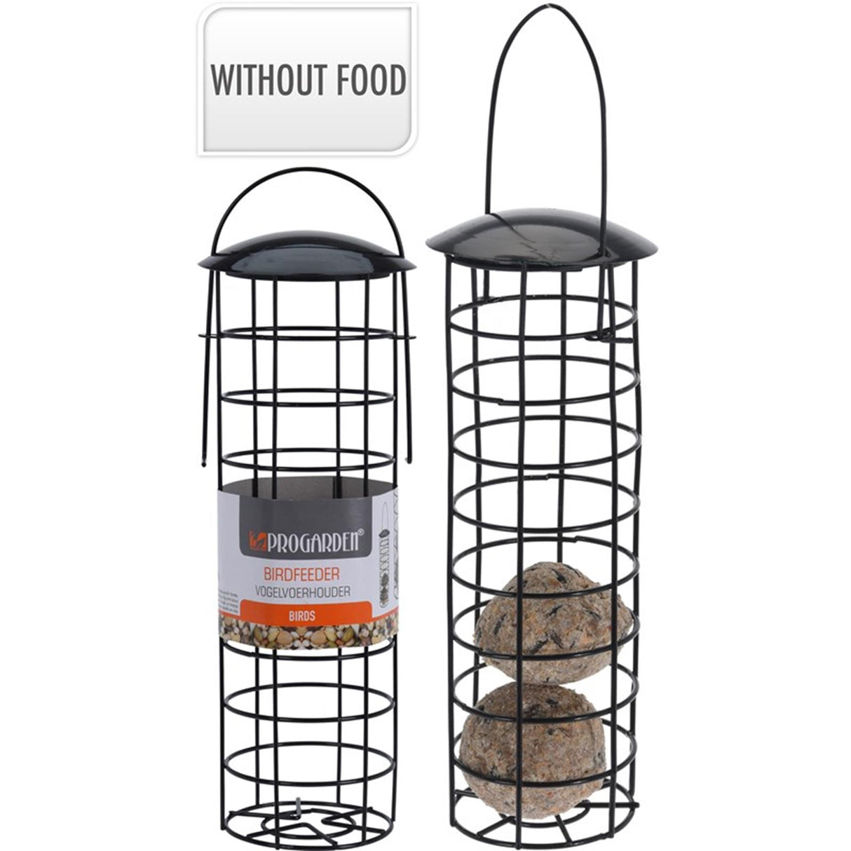 Pro garden vogelvoederhouder metaal ø7x31,5cm zwart