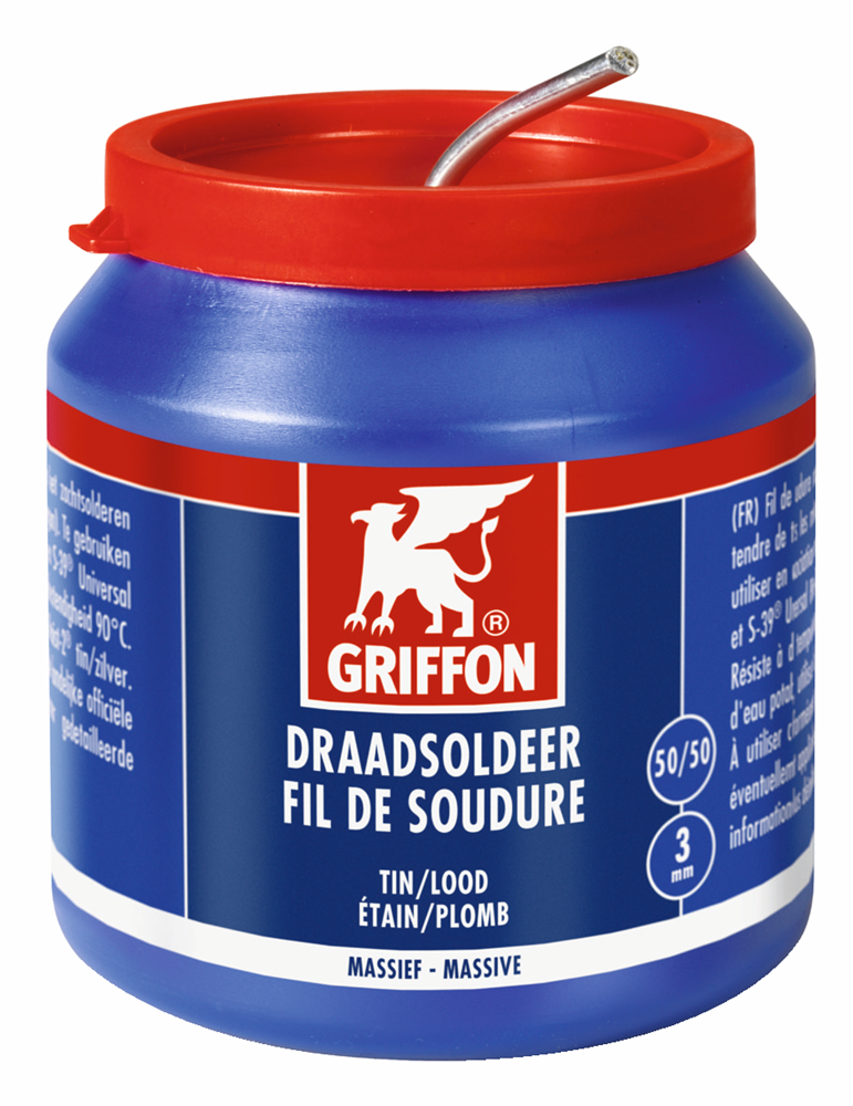 Griffon draadsoldeer tin lood 50 50 massief | ø 3.0 mm pot | 500 g - 1236247